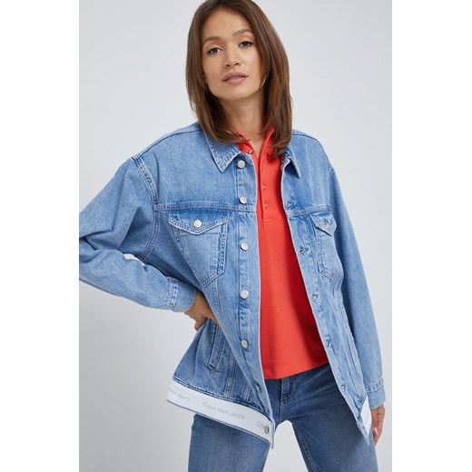 Calvin Klein Jeans kurtka jeansowa damska przejściowa oversize S ANSWEAR.com