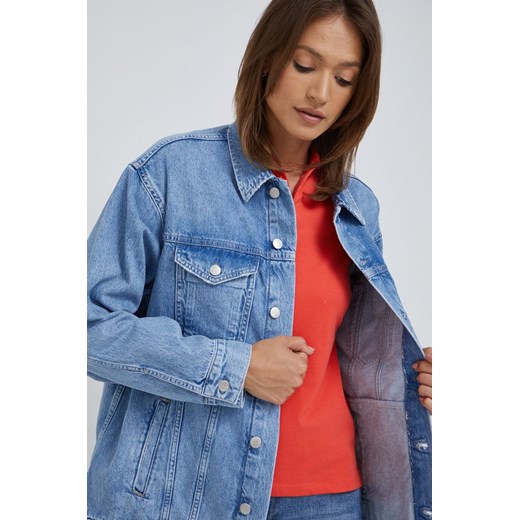 Calvin Klein Jeans kurtka jeansowa damska przejściowa oversize XS ANSWEAR.com