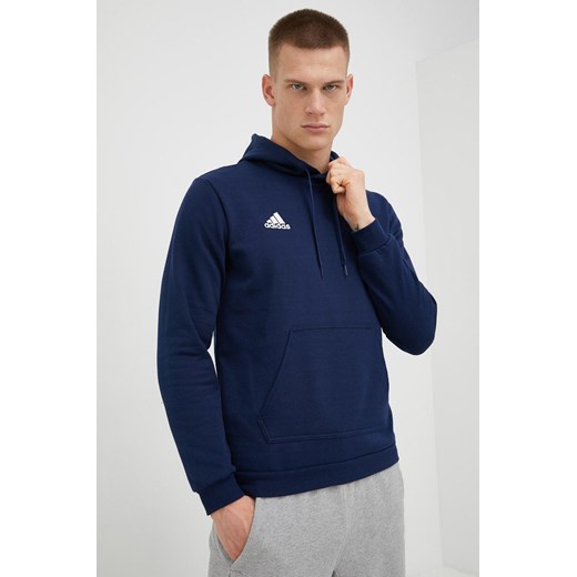 adidas Performance bluza dresowa Entrada 22 męska kolor granatowy z kapturem gładka H57513 ze sklepu ANSWEAR.com w kategorii Bluzy męskie - zdjęcie 141121944
