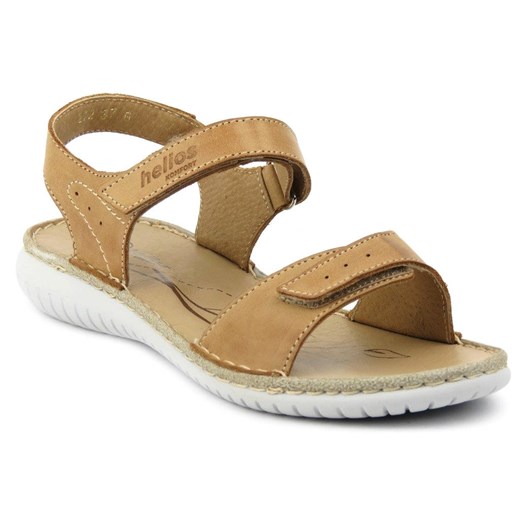 Sportowe sandały damskie ze skóry - HELIOS Komfort 272, brązowe Helios Komfort 37 ulubioneobuwie