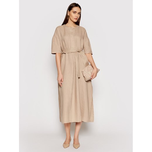 Max Mara Leisure Sukienka codzienna Arda 322106166 Beżowy Regular Fit M okazja MODIVO