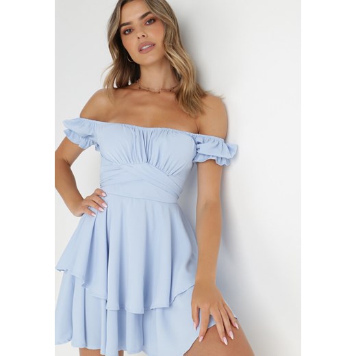 Niebieska Sukienka Aikialla ze sklepu Born2be Odzież w kategorii Sukienki - zdjęcie 141149253