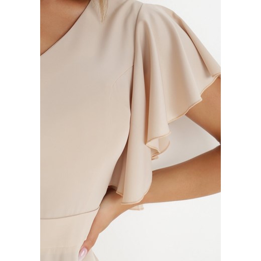Sukienka Born2be z krótkimi rękawami maxi na wesele elegancka