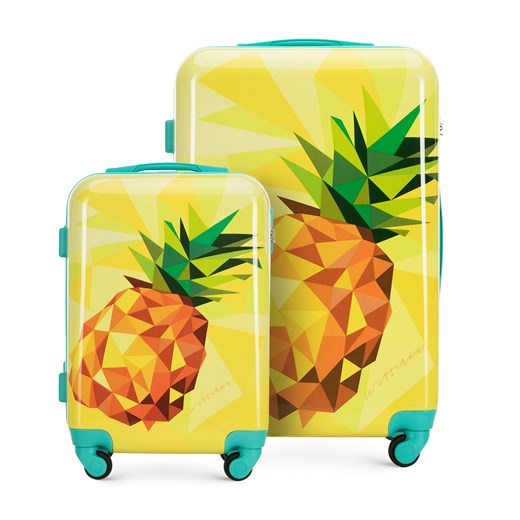Zestaw walizek z ABS-u z nadrukiem żółty ze sklepu WITTCHEN w kategorii Walizki - zdjęcie 141156004