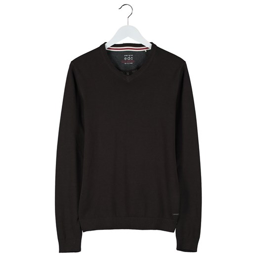 edc by Esprit Sweter brązowy zalando czarny abstrakcyjne wzory