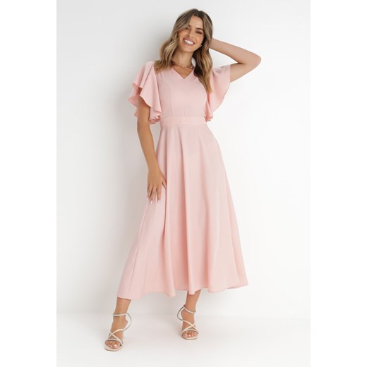 Różowa Sukienka Emilienne ze sklepu Born2be Odzież w kategorii Sukienki - zdjęcie 141245041