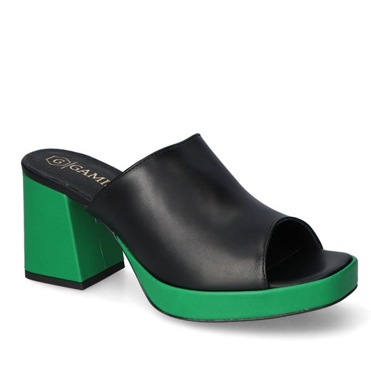 Klapki Gamis 5460 Czarne Lico+Zielony ze sklepu Arturo-obuwie w kategorii Klapki damskie - zdjęcie 141254531