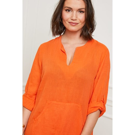 Lniana sukienka w kolorze pomarańczowym Curvy Lady 44/46 Limango Polska okazja
