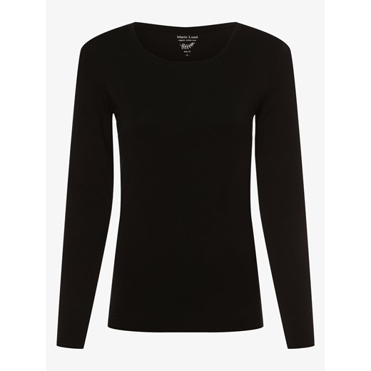 Marie Lund Damska koszulka z długim rękawem Kobiety Dżersej czarny jednolity ze sklepu vangraaf w kategorii Bluzki damskie - zdjęcie 141280410