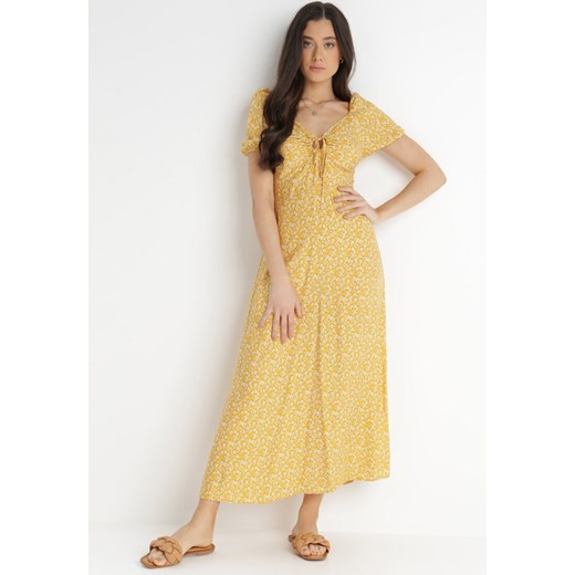 Żółta Sukienka z Wiskozy Farthellor S Born2be Odzież