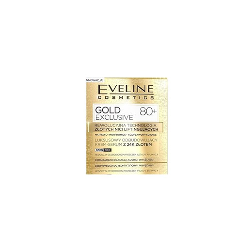Eveline Gold Exclusive 80+ luksusowy odbudowujący krem-serum z 24k złotem 50ml, Eveline onesize Primodo promocja