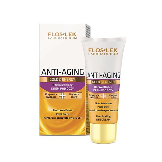 Flos Lek Anti-Aging Gold &amp; Energy rozświetlający krem pod oczy 30ml, Flos onesize wyprzedaż Primodo