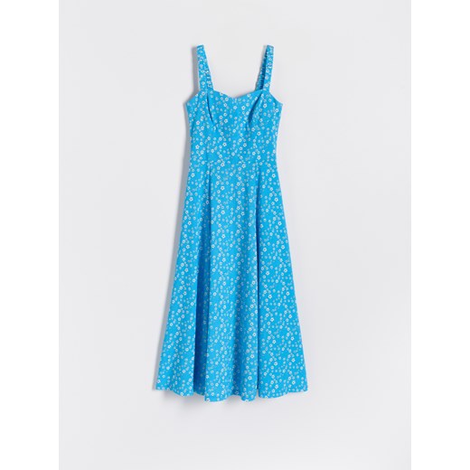 Reserved - Wzorzysta sukienka midi - Niebieski Reserved S Reserved
