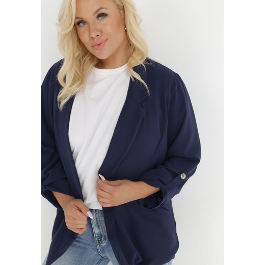 Granatowa Marynarka Oreithousa 3XL Born2be Odzież