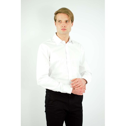 koszula biała di selentino biała classic fit ze sklepu Royal Shop w kategorii Koszule męskie - zdjęcie 141350380