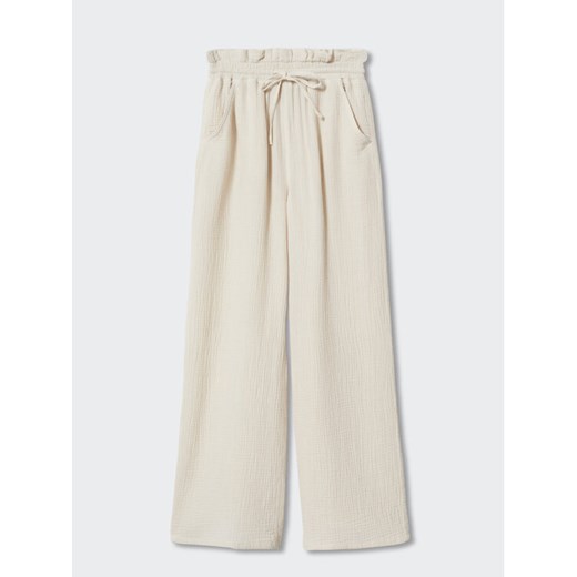 Mango Spodnie materiałowe Bambula 37031289 Beżowy Regular Fit Mango L MODIVO
