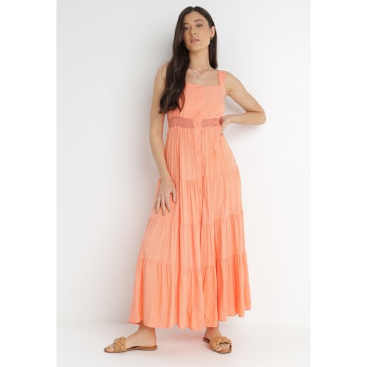 Pomarańczowa Sukienka Fahiza ze sklepu Born2be Odzież w kategorii Sukienki - zdjęcie 141372144