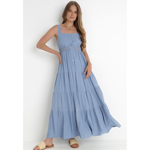 Niebieska Sukienka Fahiza ze sklepu Born2be Odzież w kategorii Sukienki - zdjęcie 141372150