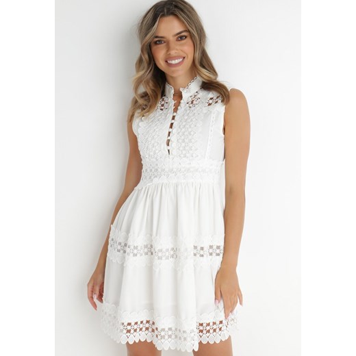Biała Sukienka Ashiriel ze sklepu Born2be Odzież w kategorii Sukienki - zdjęcie 141372210