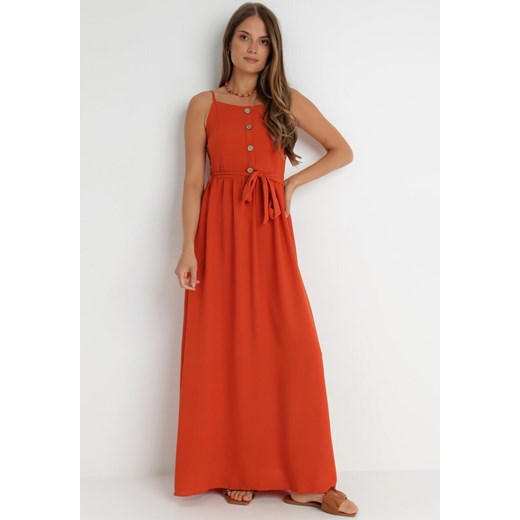 Pomarańczowa Sukienka Semazik ze sklepu Born2be Odzież w kategorii Sukienki - zdjęcie 141372282
