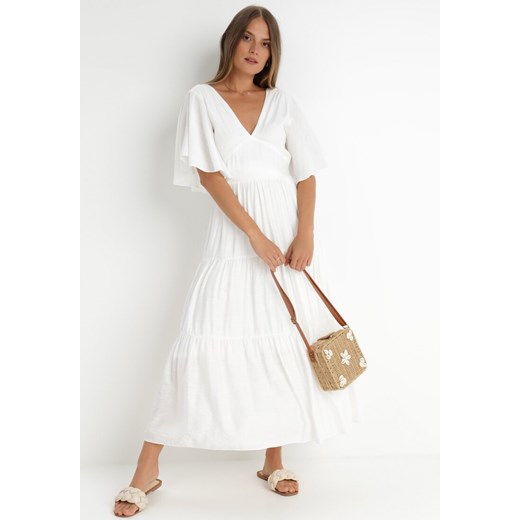 Biała Sukienka Nonsy ze sklepu Born2be Odzież w kategorii Sukienki - zdjęcie 141372410