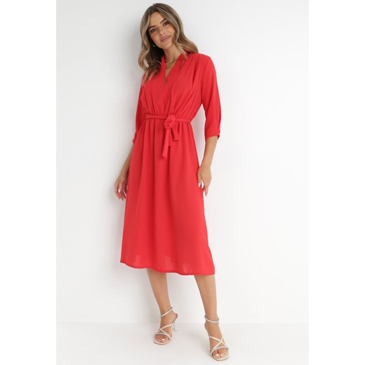 Czerwona Sukienka Rheniolea ze sklepu Born2be Odzież w kategorii Sukienki - zdjęcie 141375692