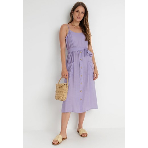 Fioletowa Sukienka Sharthe ze sklepu Born2be Odzież w kategorii Sukienki - zdjęcie 141375740