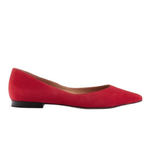 Marco Shoes Baleriny damskie z niskimi bokami czerwone Marco Shoes 40 ButyModne.pl