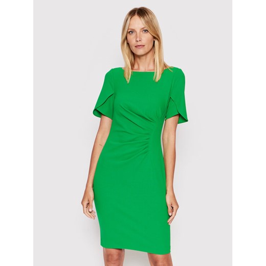 DKNY Sukienka koktajlowa DD2BN927 Zielony Slim Fit 4 okazja MODIVO