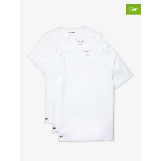 Koszulki (3 szt.) w kolorze białym Lacoste XL wyprzedaż Limango Polska