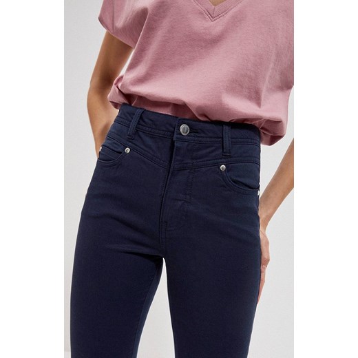 3709 Spodnie rybaczki lyocell, Kolor granatowy, Rozmiar S, Moodo M Primodo