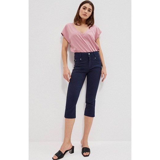 3709 Spodnie rybaczki lyocell, Kolor granatowy, Rozmiar S, Moodo L Primodo