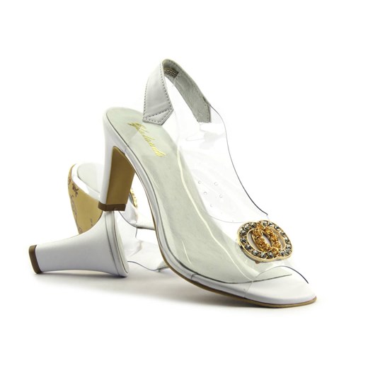 Sandały damskie z silikonową cholewką - YOLANDA 2112, białe ze sklepu ulubioneobuwie w kategorii Sandały damskie - zdjęcie 141492322