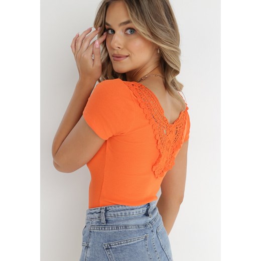 Pomarańczowa Bluzka Orusa ze sklepu Born2be Odzież w kategorii Bluzki damskie - zdjęcie 141500002