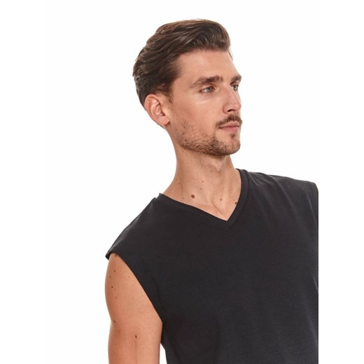 T-shirt męski bez rękawów z dekoltem w serek Top Secret L promocyjna cena Top Secret