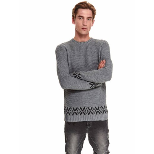Sweter z wzorzystym wykończeniem Top Secret L promocyjna cena Top Secret