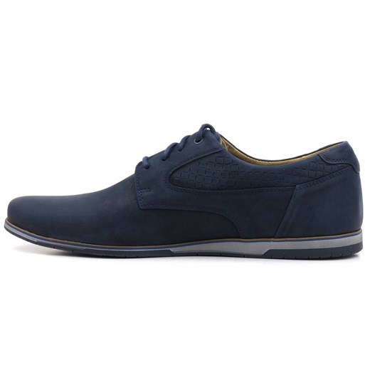 Skórzane półbuty męskie na co dzień - RIKO 947, granatowe Riko 44 okazja ulubioneobuwie