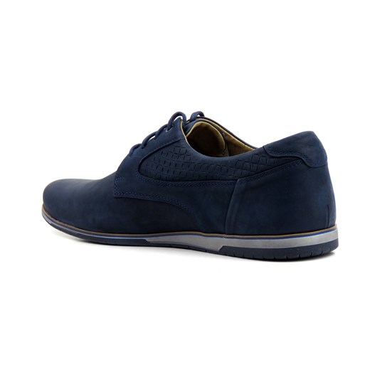 Skórzane półbuty męskie na co dzień - RIKO 947, granatowe Riko 42 promocyjna cena ulubioneobuwie