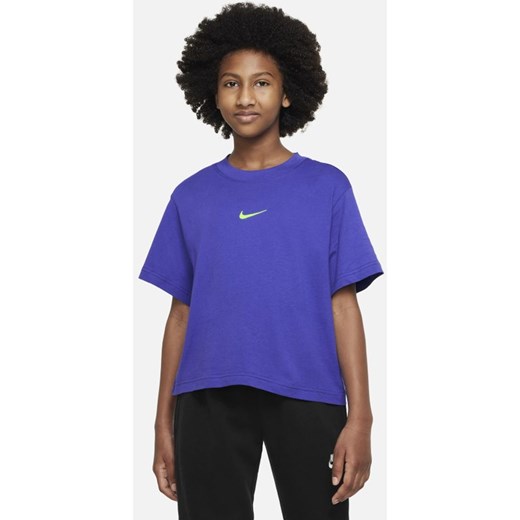 T-shirt dla dużych dzieci (dziewcząt) Nike Sportswear - Niebieski Nike XL Nike poland