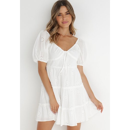 Biała Sukienka Endaea ze sklepu Born2be Odzież w kategorii Sukienki - zdjęcie 141557660