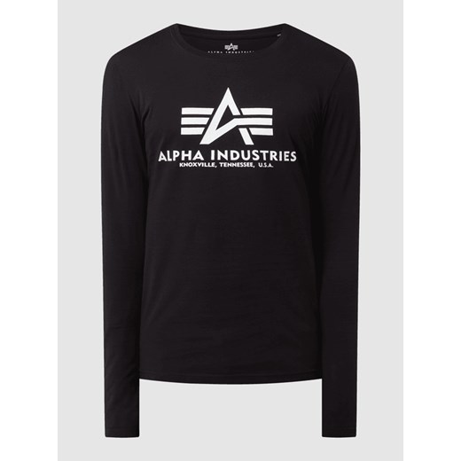 Bluzka z długim rękawem z nadrukiem z logo Alpha Industries M Peek&Cloppenburg 