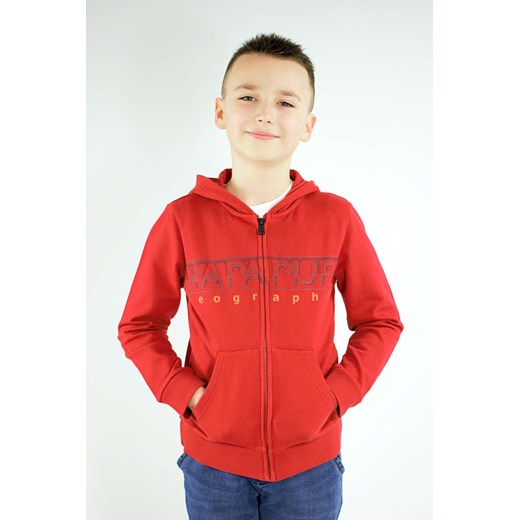 bluza chłopięca napapijri czerwona rozpinana ze sklepu Royal Shop w kategorii Bluzy chłopięce - zdjęcie 141563734