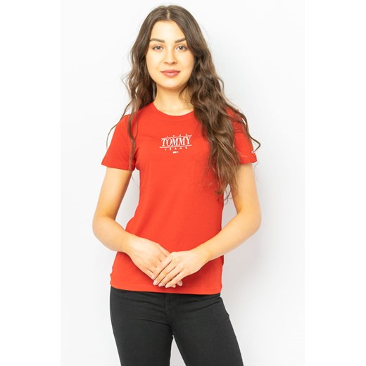 t-shirt damski tommy jeans czerwony ze sklepu Royal Shop w kategorii Bluzki damskie - zdjęcie 141564971