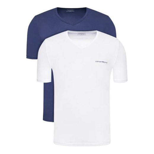 T-SHIRT MĘSKI EMPORIO ARMANI 111849 2R717 BIAŁY/GRANATOWY 2 PACK (M) Emporio Armani M okazyjna cena Royal Shop