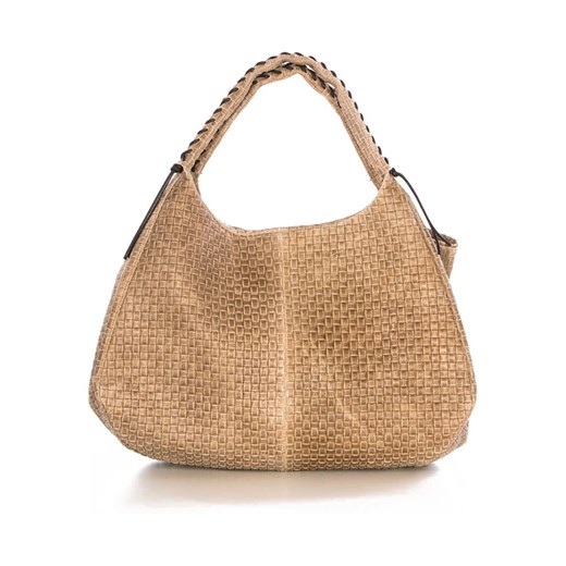 Skórzany shopper bag "Pitigliano" w kolorze szarobrązowym - 42 x 34 x 30 cm Lucca Baldi onesize Limango Polska okazja