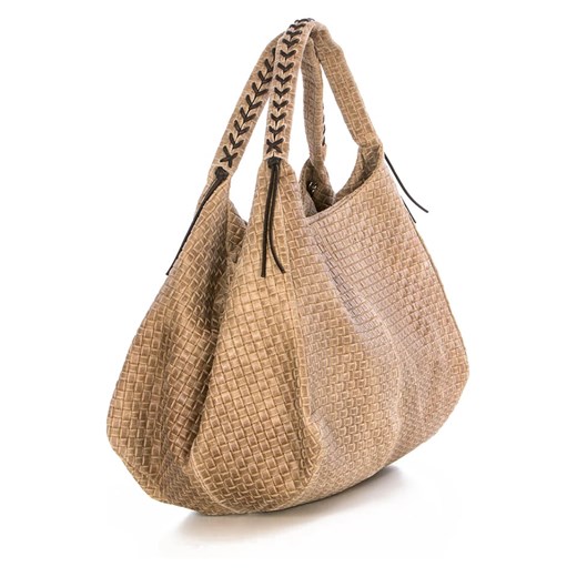 Skórzany shopper bag "Pitigliano" w kolorze szarobrązowym - 42 x 34 x 30 cm Lucca Baldi onesize wyprzedaż Limango Polska