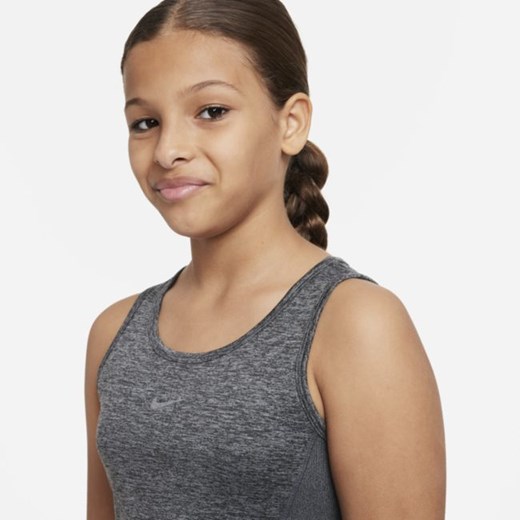 Koszulka bez rękawów dla dużych dzieci (dziewcząt) Nike Yoga Dri-FIT - Szary Nike M Nike poland