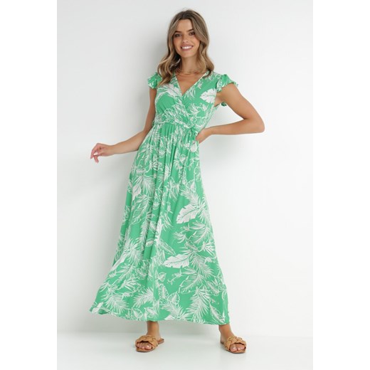 Zielona Sukienka z Paskiem Valyya ze sklepu Born2be Odzież w kategorii Sukienki - zdjęcie 141588971
