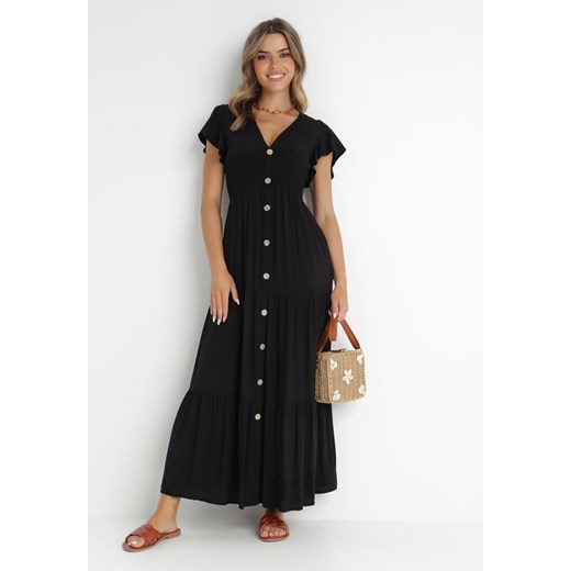Czarna Sukienka z Wiskozy Heeny ze sklepu Born2be Odzież w kategorii Sukienki - zdjęcie 141589121