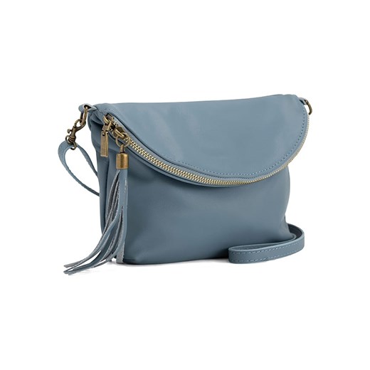 Skórzana torebka w kolorze błękitnym - 24 x 18 x 4 cm Lucca Baldi onesize promocyjna cena Limango Polska
